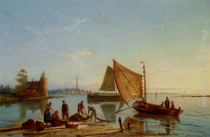 Volterhoven On The Zuider Zee, Holland painting - William Raymond Dommersen Volterhoven On The Zuider Zee, Holland art painting